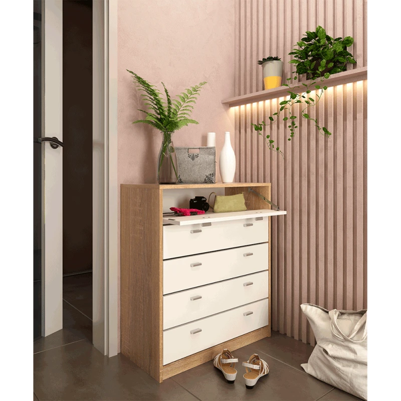 Botník päťradový VIVAT NEW TYP 4 Tempo Kondela Dub sonoma / biela