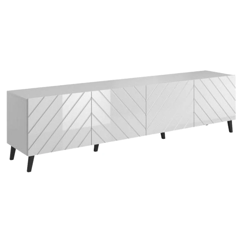 CAMA MEBLE Abeto 200 tv stolík biela / biely lesk
