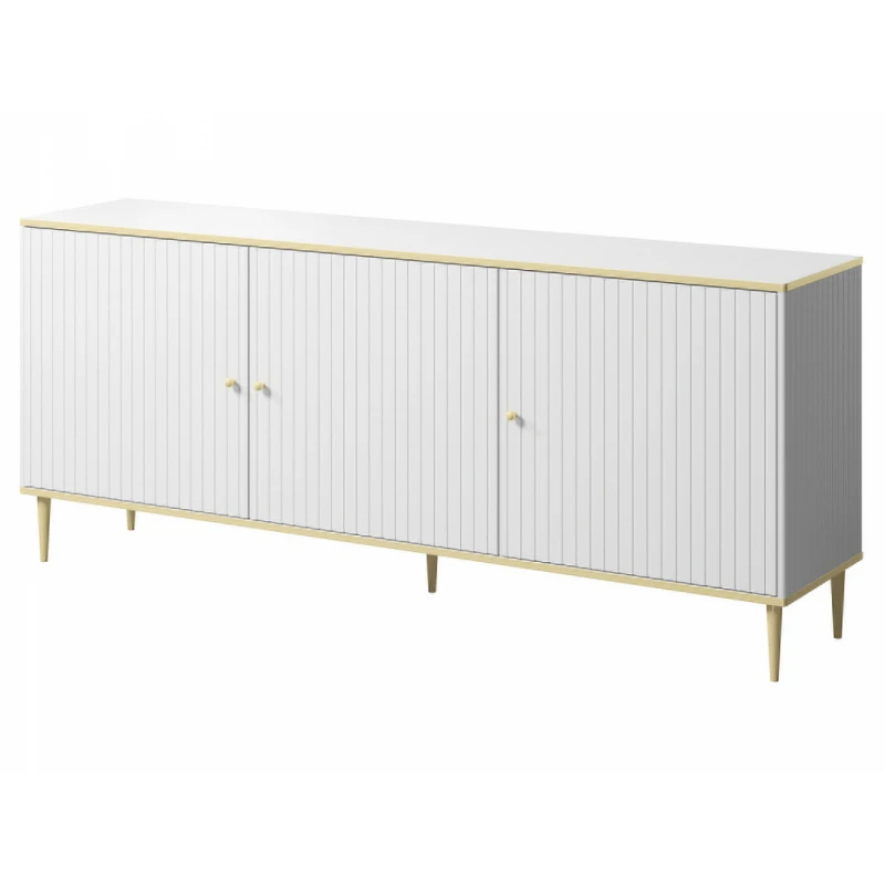 CAMA MEBLE Glamour 180 trojdverová komoda biela / zlatá