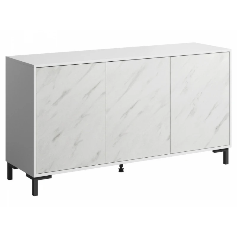 CAMA MEBLE Marmo 150 3D trojdverová komoda biela
