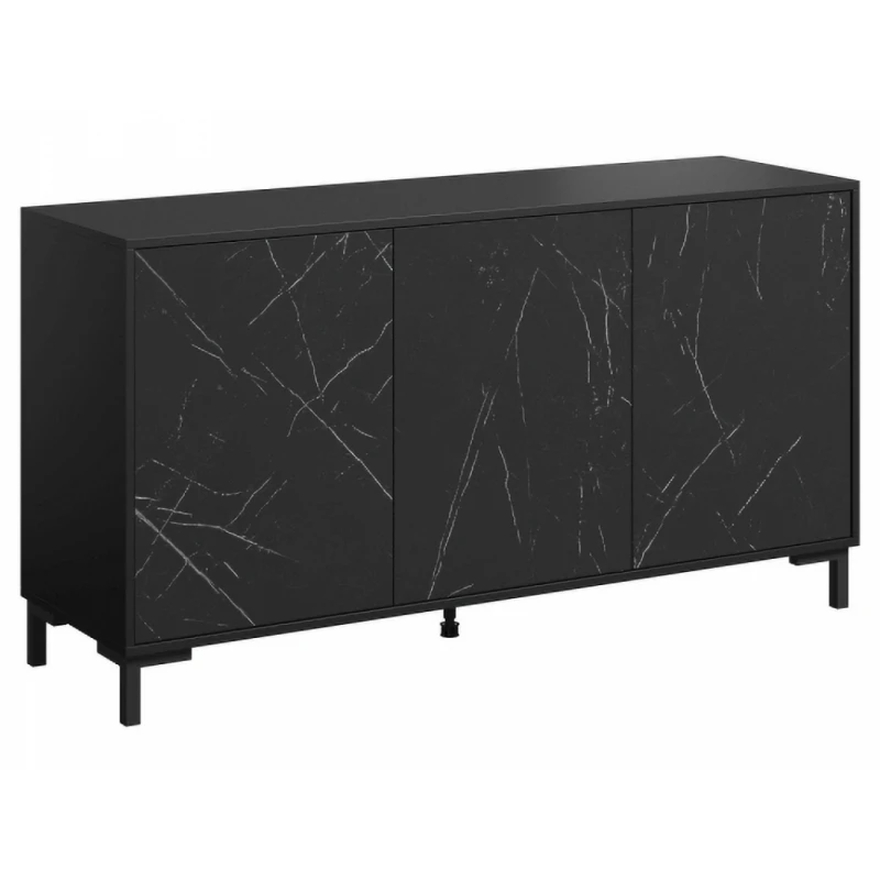 CAMA MEBLE Marmo 150 3D trojdverová komoda čierna