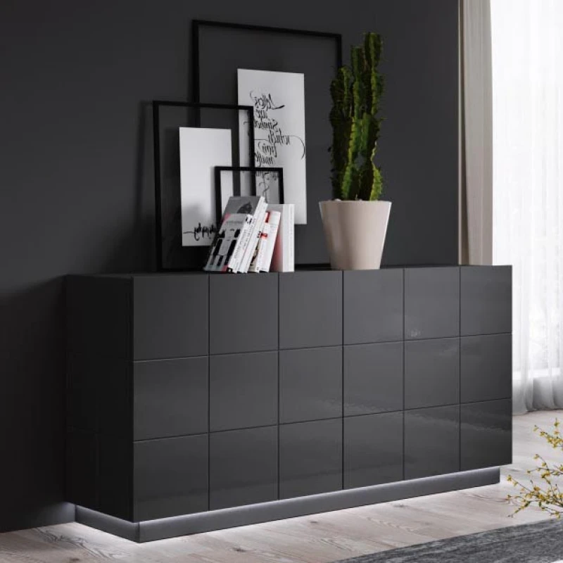 CAMA MEBLE Reja KOM2D dvojdverová komoda grafit lesk