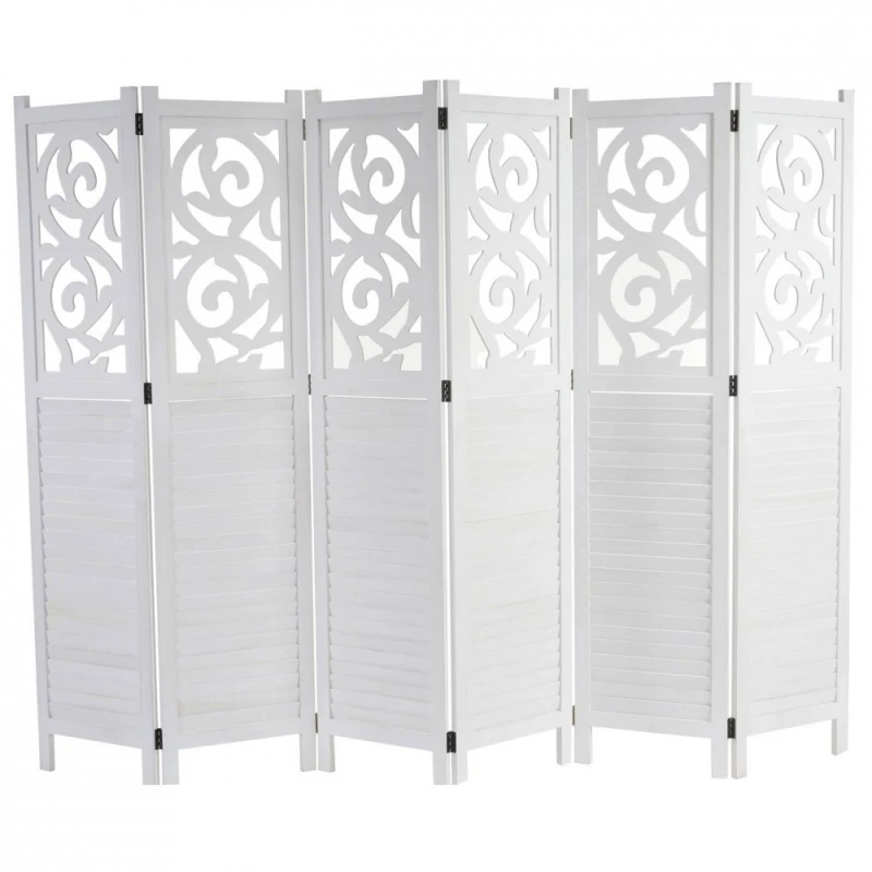 Designové paraván 6-dielný Dekorhome Biela