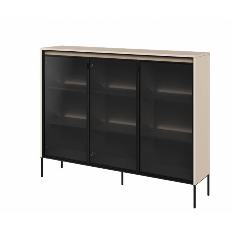 Dig-net nábytok Vitrína SWING TR-08 | béžová Variant: bez LED osvetlenia