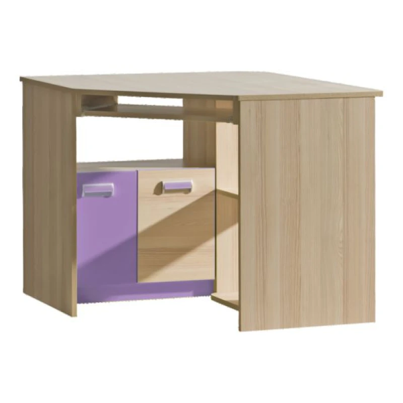 Dolmar Rohový písací stolík CORNETO L11 FARBA: Jaseň / fialová