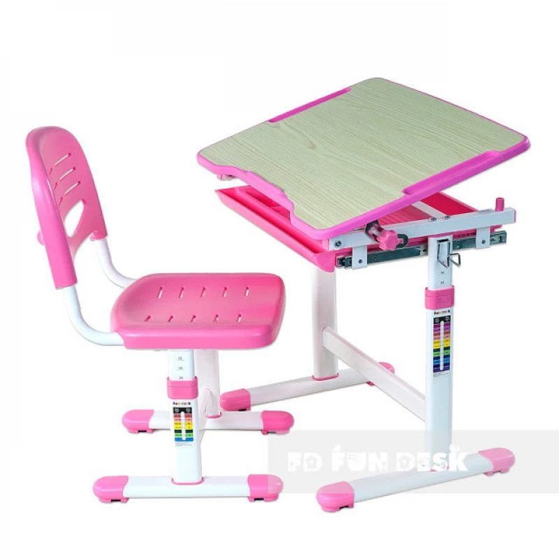 Fundesk Rastúci stôl PICCOLINO + stolička FARBA: Ružová