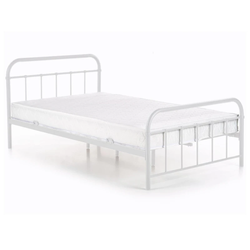 HALMAR Linda 120 kovová jednolôžková posteľ s roštom biela