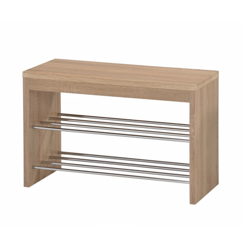 HALMAR ST-7 botník s lavicou dub sonoma / chróm