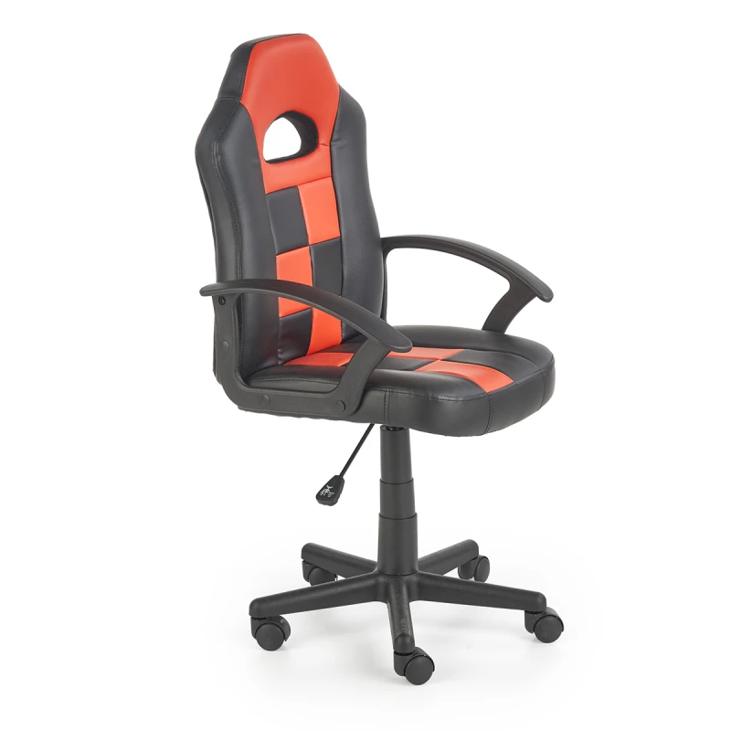 HALMAR Storm detská stolička na kolieskach čierna / červená