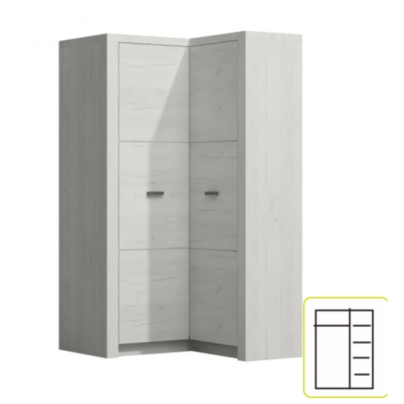 JarStol Rohová skriňa Indianapolis I-14 | craft biely