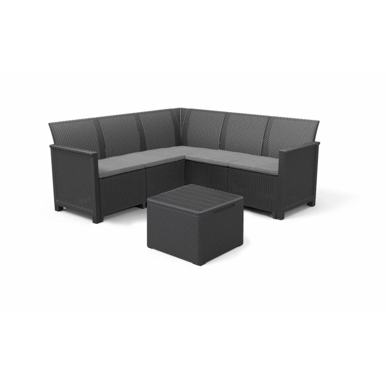 KETER Záhradný set ALODIA CORNER BOX 5 | grafit