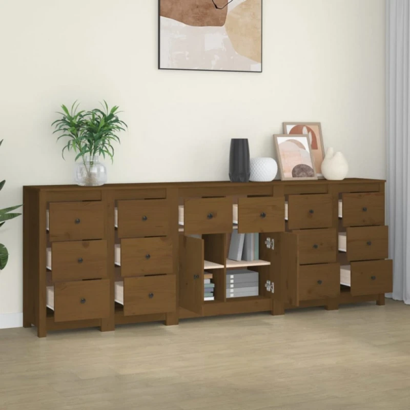 Komoda 230 cm Dekorhome Hnedá