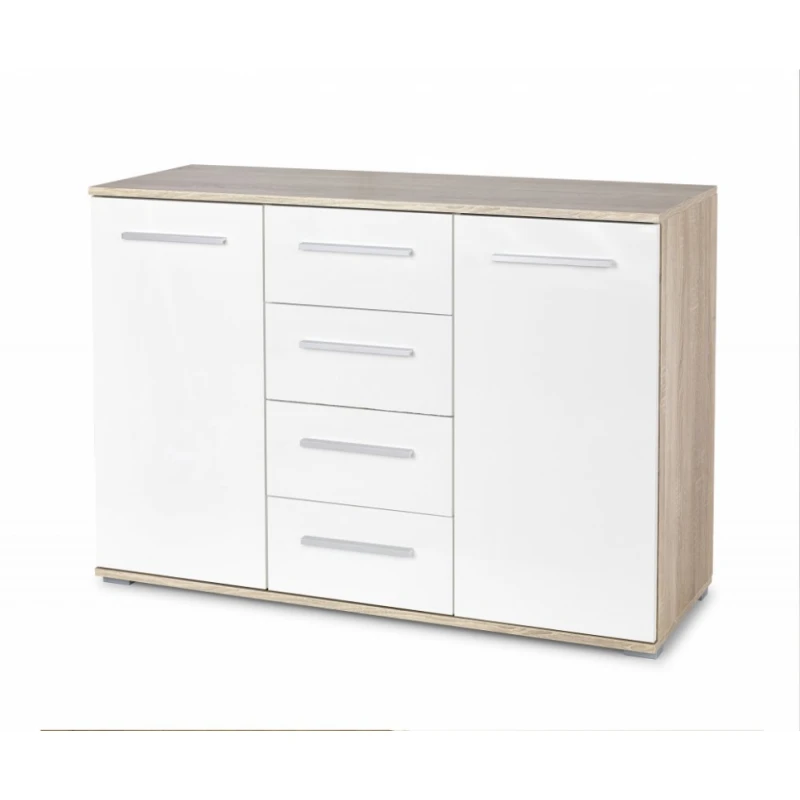 Komoda LIMA KM-4 Halmar Biela / dub sonoma