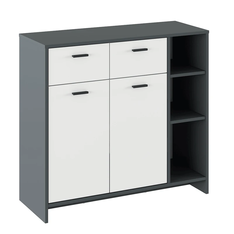 Komoda NEPOLA TYP 1 Tempo Kondela Biela / tmavosivá