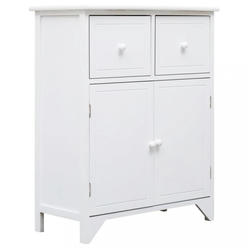 Komoda s 2 zásuvkami a skrinkou masívne drevo Dekorhome Biela