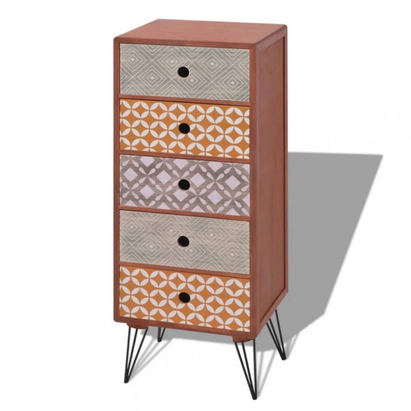 Komoda s 5 zásuvkami Dekorhome Hnedá