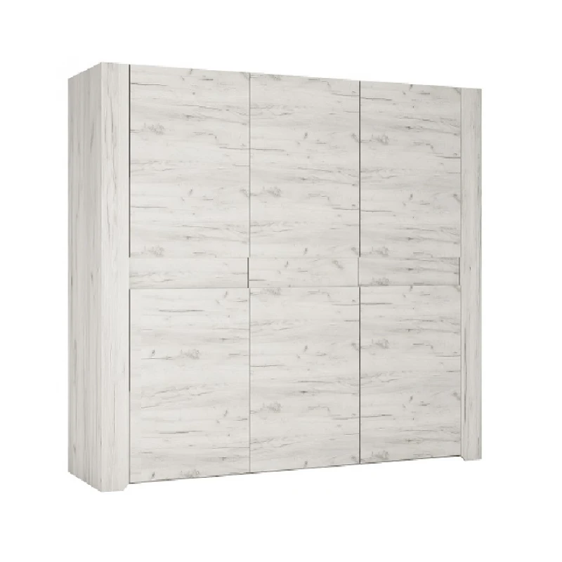 KONDELA Angel Typ 22 3D trojdverová šatníková skriňa biela / craft