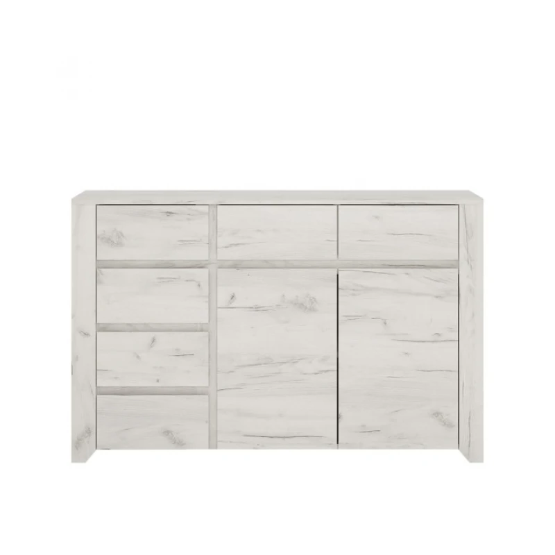 KONDELA Angel Typ 42 2D-6S dvojdverová komoda biela / craft