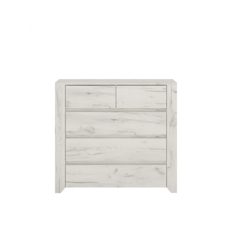 KONDELA Angel Typ 43 5S zásuvková komoda biela / craft