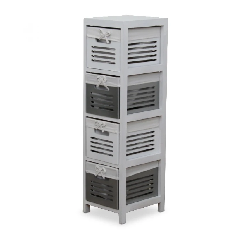 KONDELA Bibi 4 komoda biela / sivá