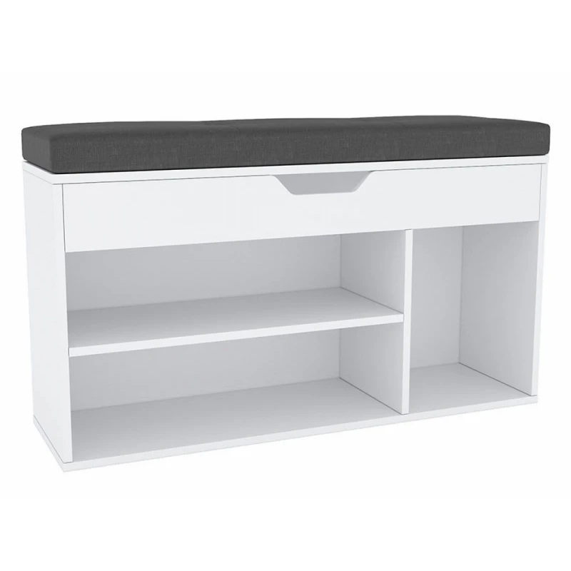 KONDELA Fuddy botník s lavicou biela