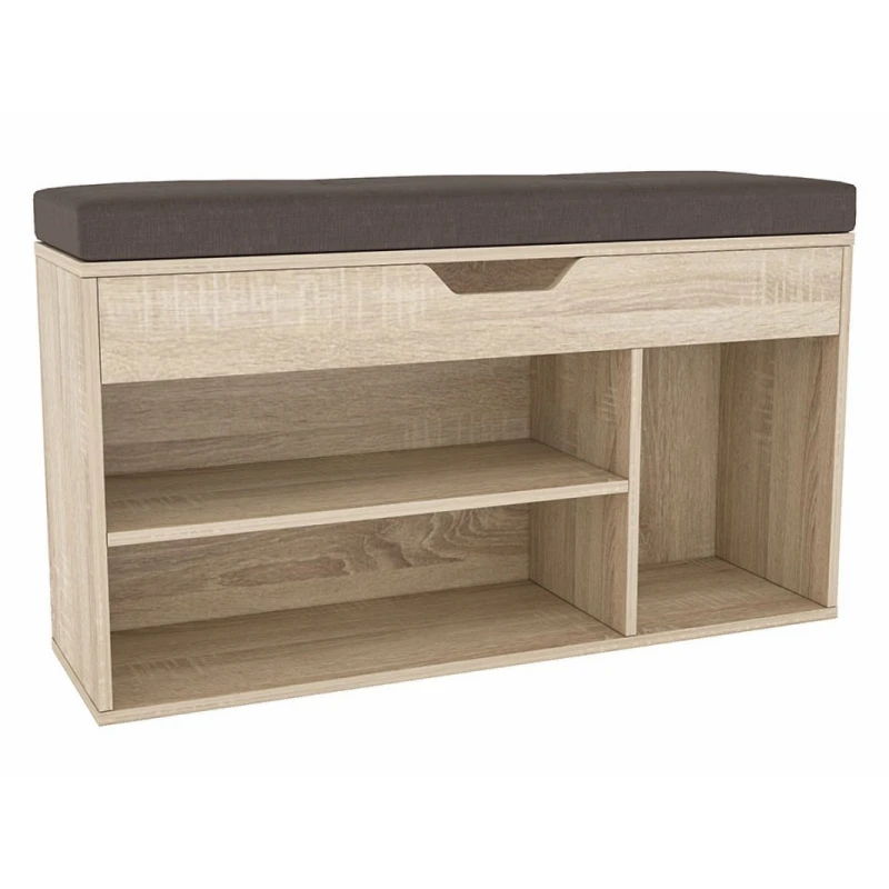 KONDELA Fuddy botník s lavicou dub sonoma