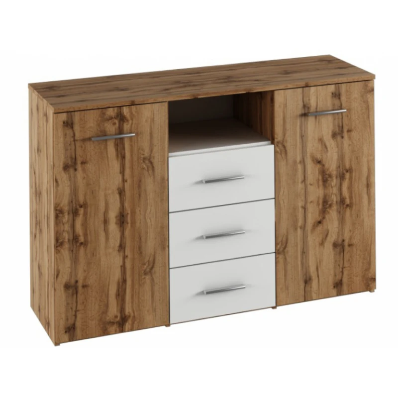 KONDELA Gabriela dvojdverová komoda dub wotan / biela