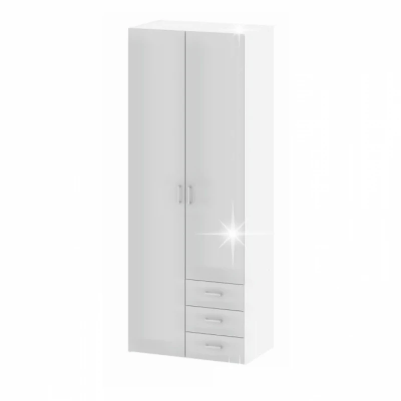 KONDELA Gwen 70425 2D šatníková skriňa biela