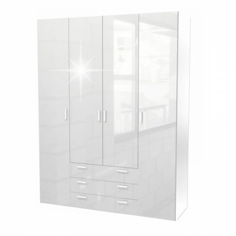 KONDELA Gwen 70429 4D šatníková skriňa biela