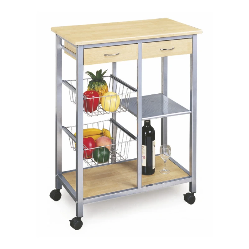 KONDELA Helga servírovací stolík na kolieskach buk