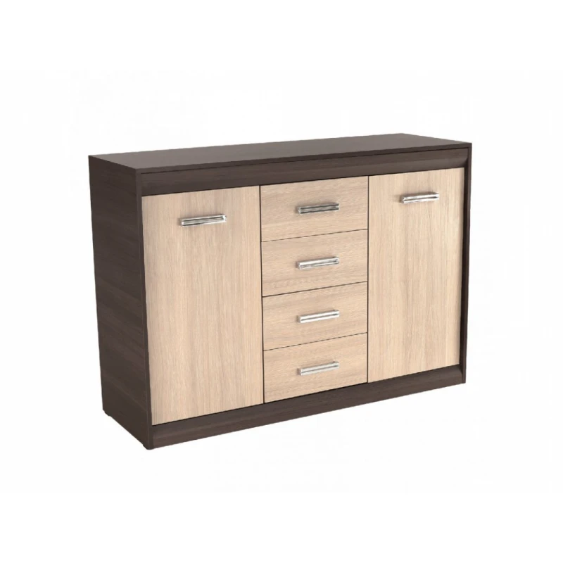 KONDELA Korina dvojdverová komoda dub jasný / dub tmavý