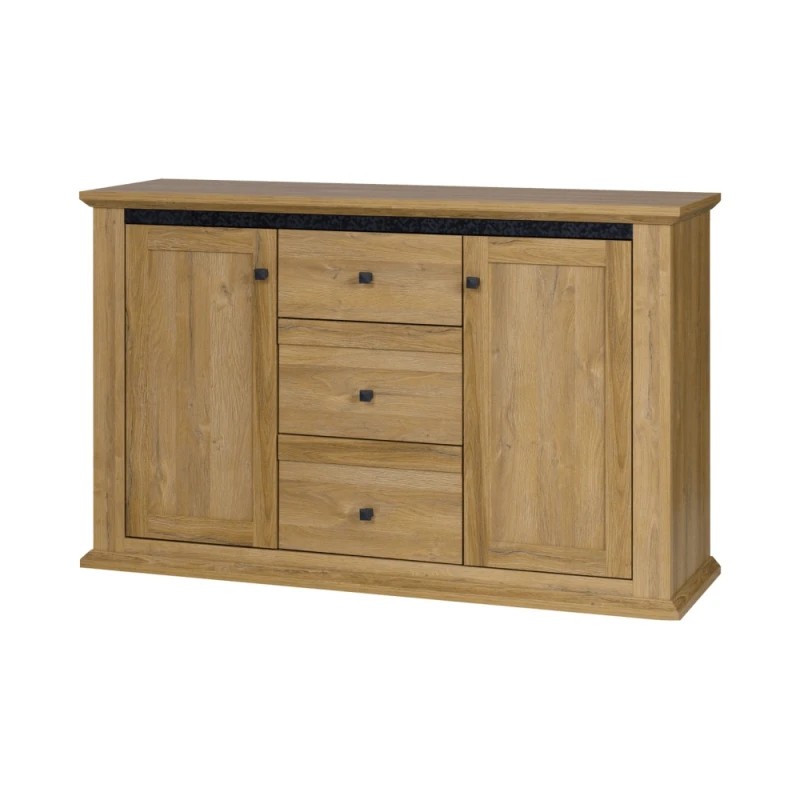 KONDELA Leon MZ11 dvojdverová komoda so zásuvkami dub grand