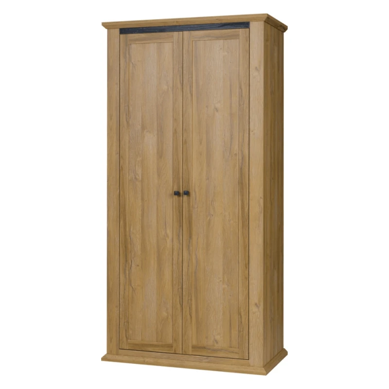 KONDELA Leon MZ2 dvojdverová šatníková skriňa dub grand