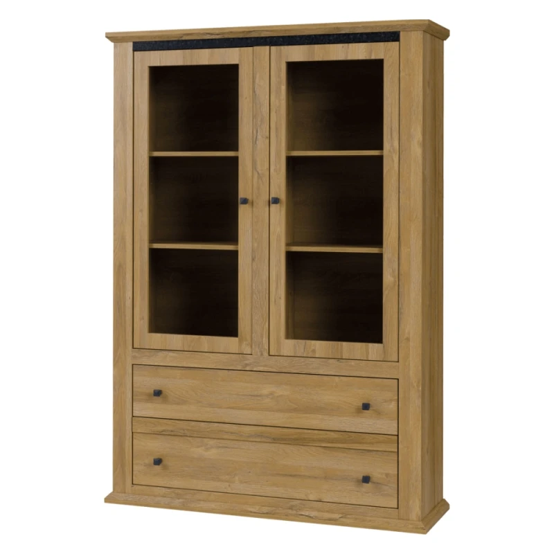 KONDELA Leon MZ5 vitrína dub grand