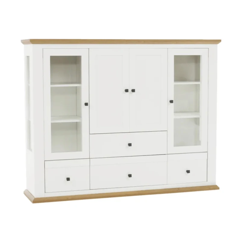 KONDELA Leon MZ6 vitrína biela / dub grand