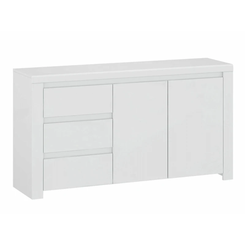 KONDELA Lindy 2D3S dvojdverová komoda so zásuvkami biely lesk