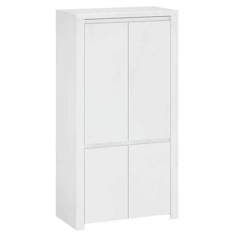 KONDELA Lindy 4D štvordverová šatníková skriňa biely lesk