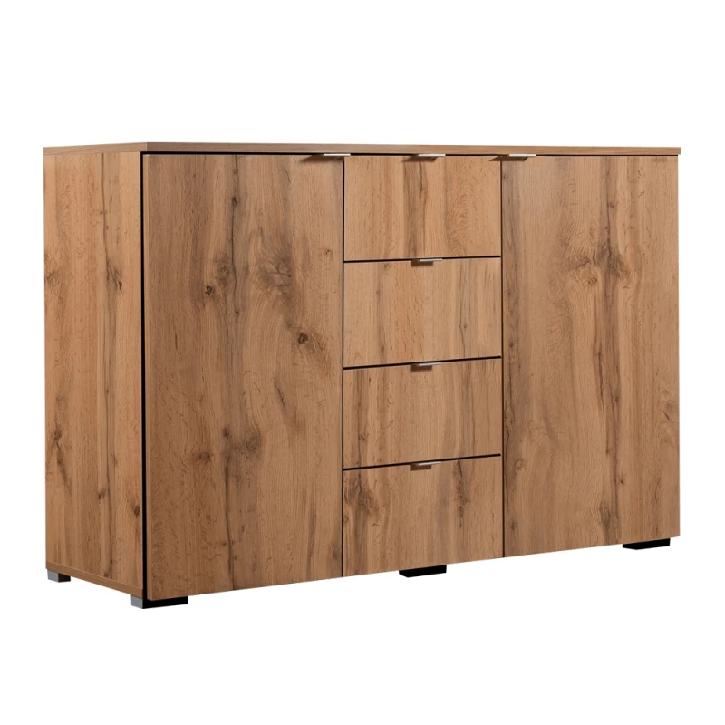 KONDELA Miranda Typ 1 dvojdverová komoda so zásuvkami dub wotan