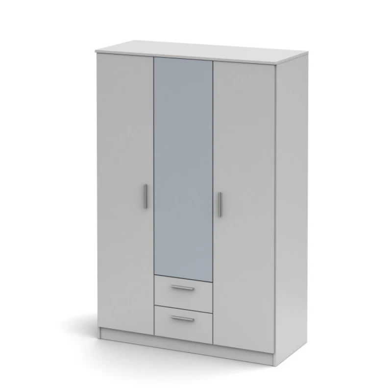 KONDELA Noko-Singa 82 3D šatníková skriňa so zrkadlom biela