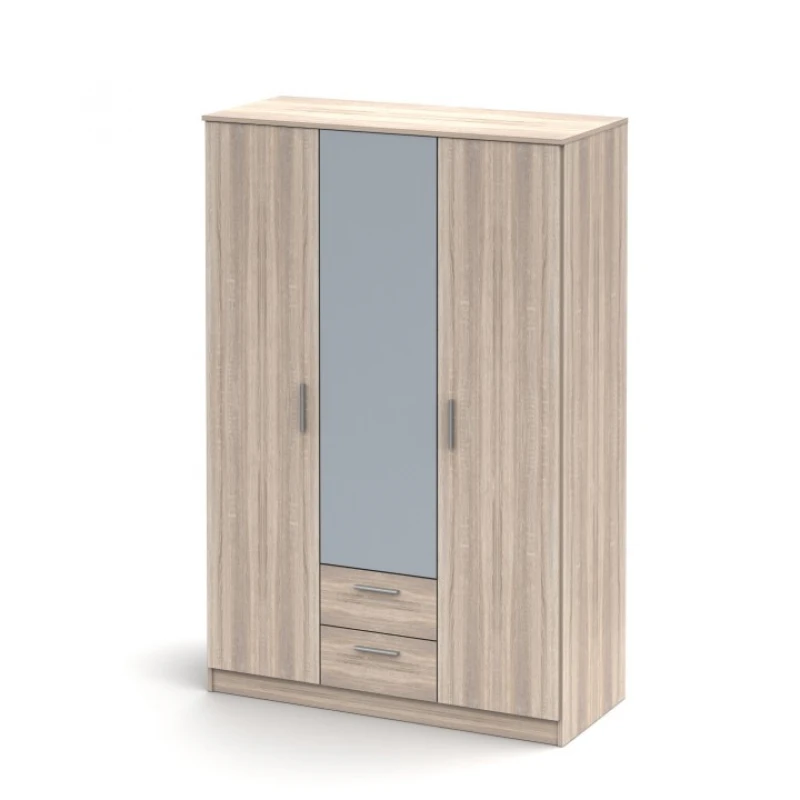 KONDELA Noko-Singa 82 3D šatníková skriňa so zrkadlom dub sonoma