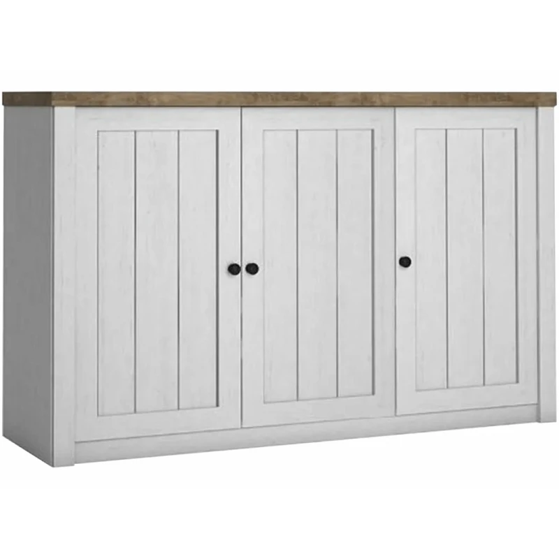 KONDELA Provance K3D trojdverová komoda sosna Andersen / dub lefkas