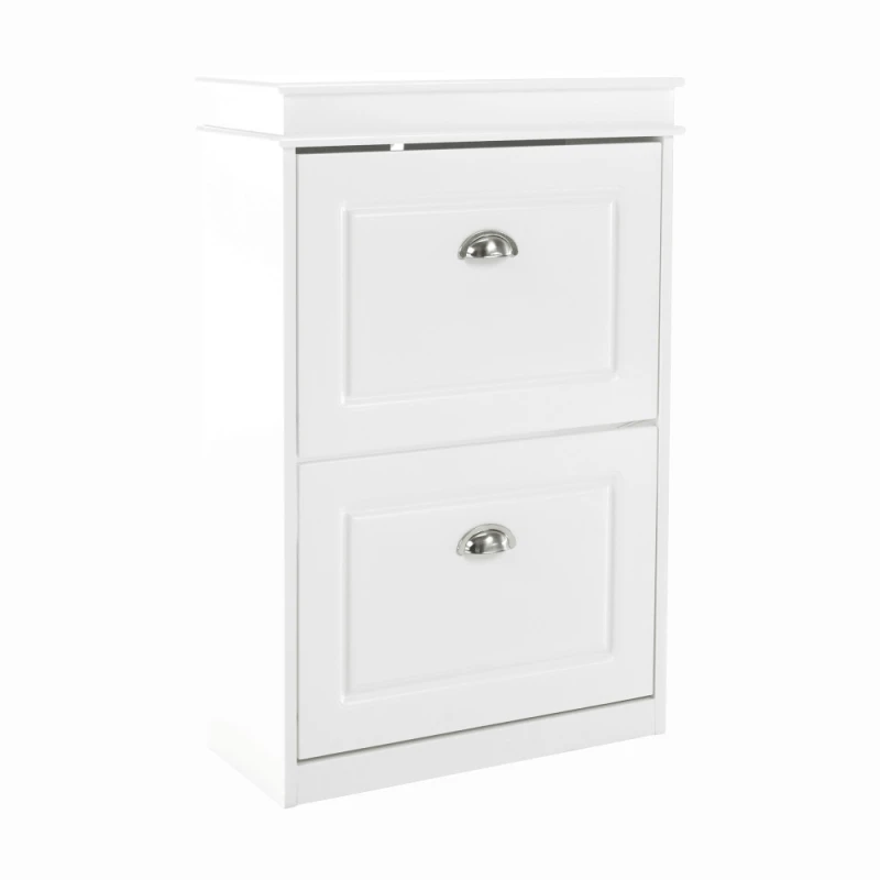 KONDELA Seber Typ 1 botník (skrinka na topánky) biela