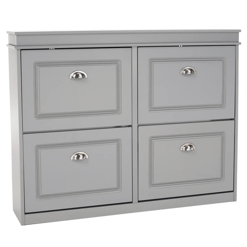 KONDELA Seber Typ 5 botník (skrinka na topánky) sivá