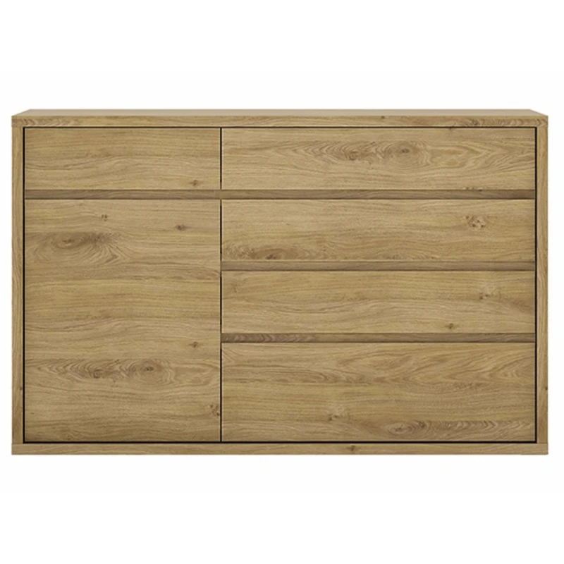 KONDELA Sheldon Typ 42 jednodverová komoda so zásuvkami dub shetland