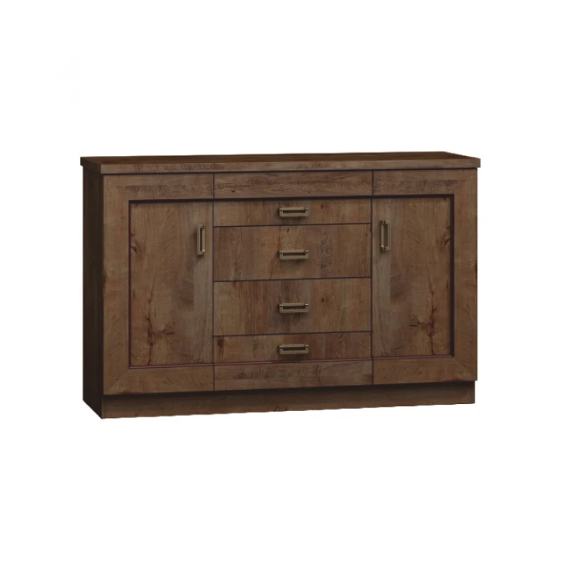 KONDELA Tedy T6 rustikálna dvojdverová komoda dub lefkas