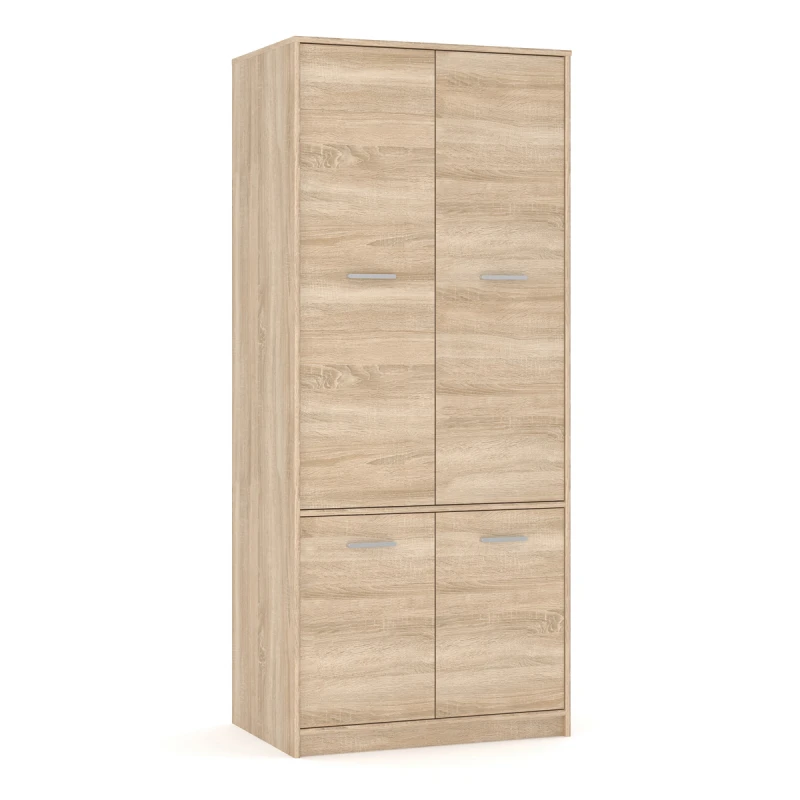 KONDELA Teyo 4D šatníková skriňa dub sonoma