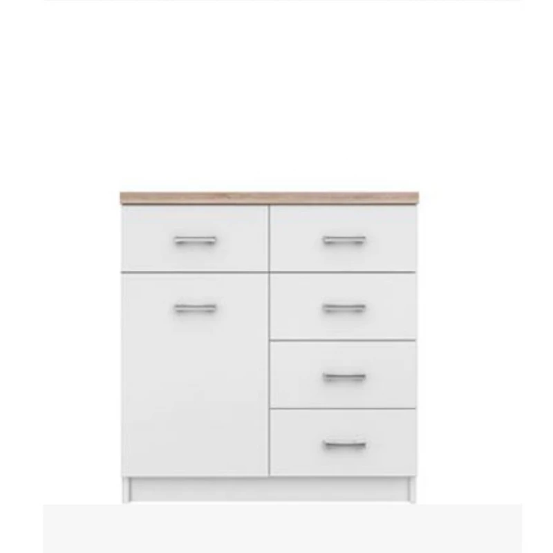 KONDELA Topty Typ 12 komoda biela / dub sonoma