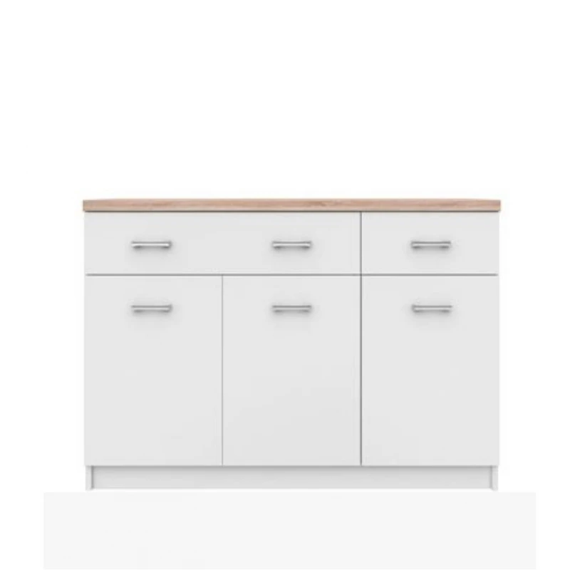 KONDELA Topty Typ 7 trojdverová komoda biela / dub sonoma