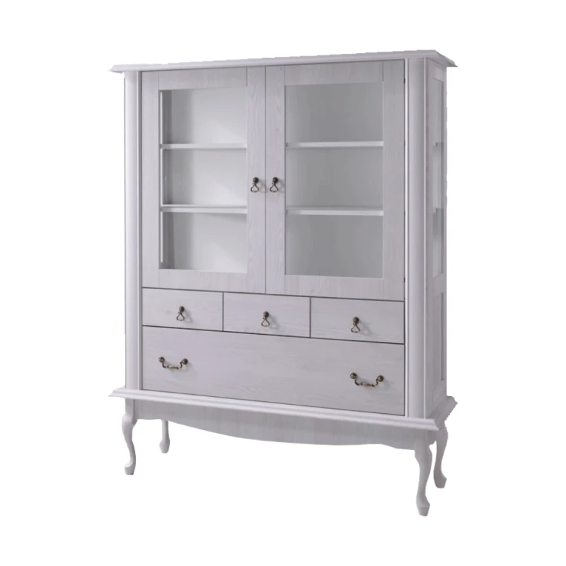 KONDELA Vilar DA5 vitrína sosna biela