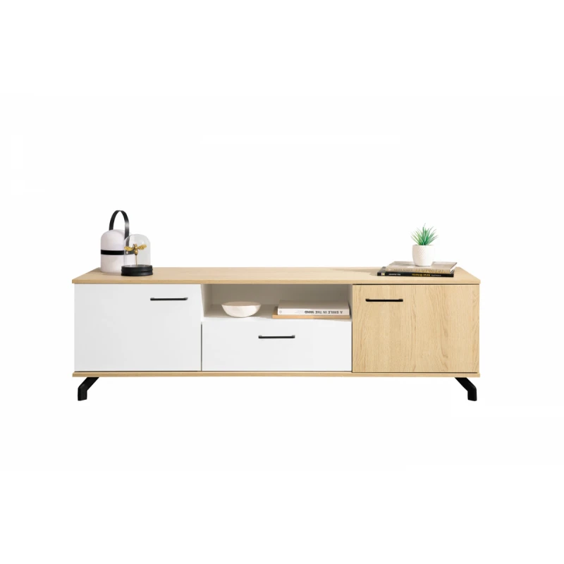 Meblar  RTV stolík MADISON MD7 Farba: biely lux / dub biskoptovy